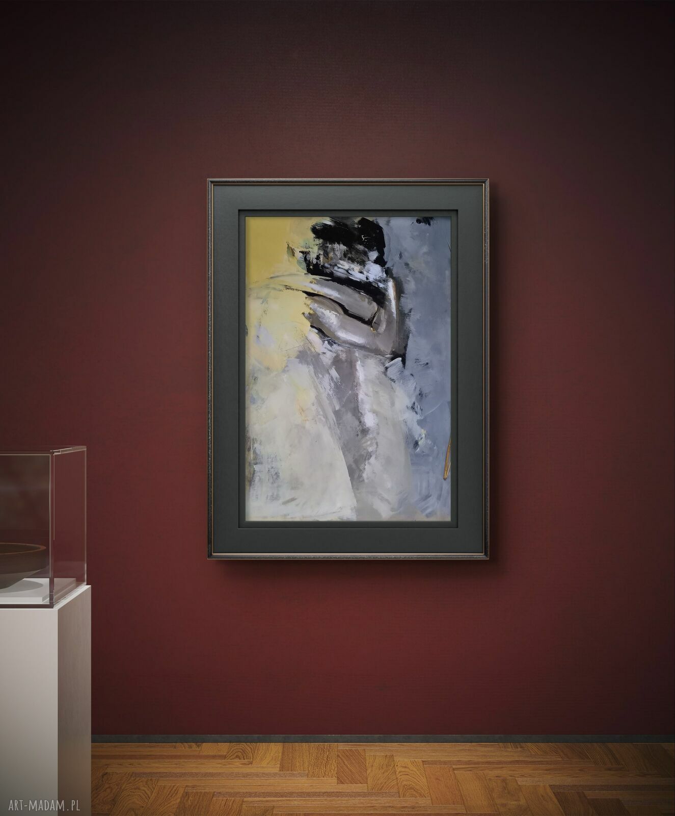 Yellow - pastelowa inkografia 60x87 cm do sypialni nad łóżko