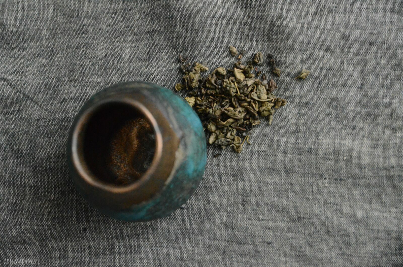 Matero do yerba mate w orientalnym turkusie - ręcznie robiona kamionka (240 ml)