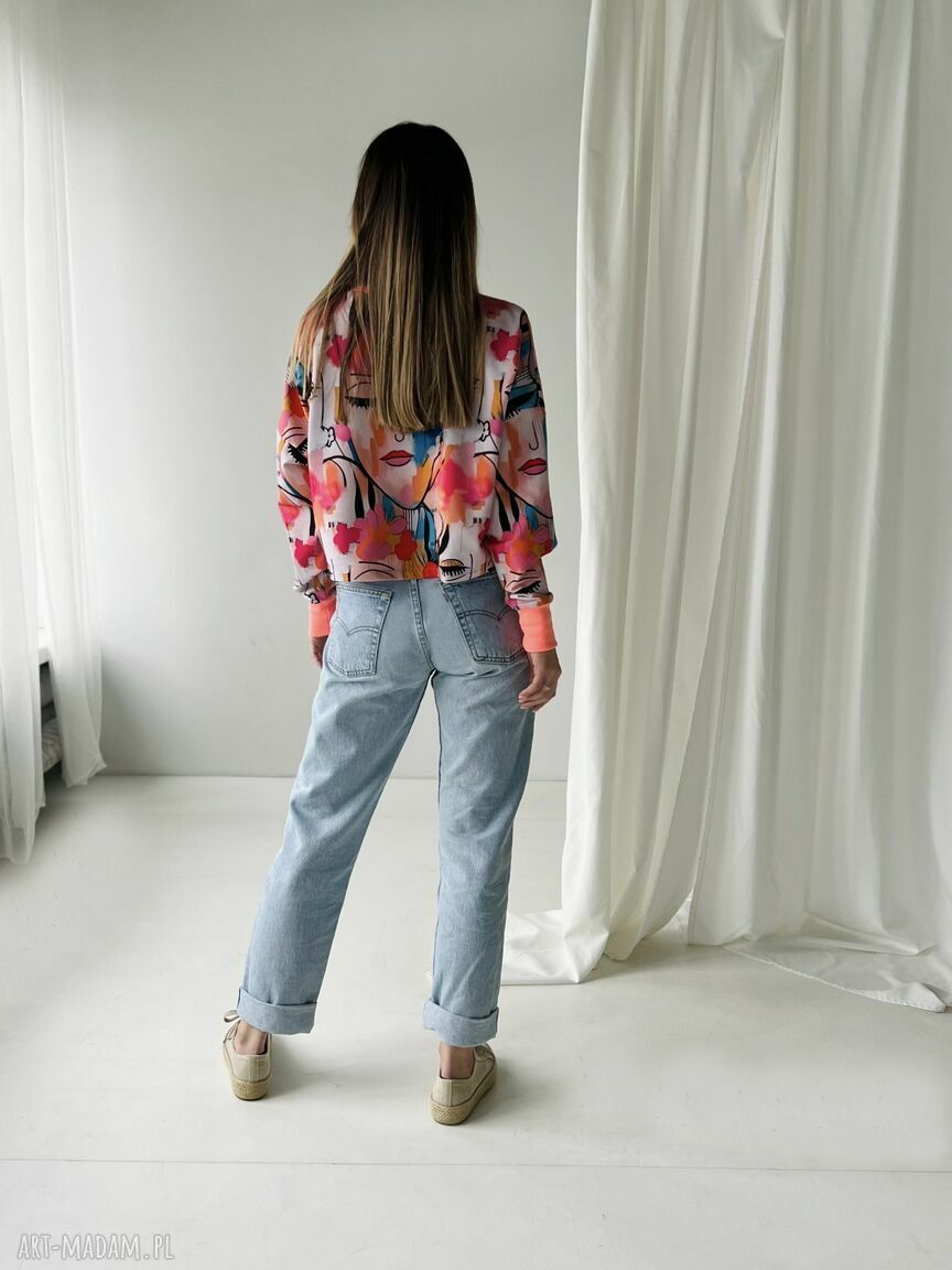 Young Heart / Picasso Print - kolorowa bluza damska oversize, handmade