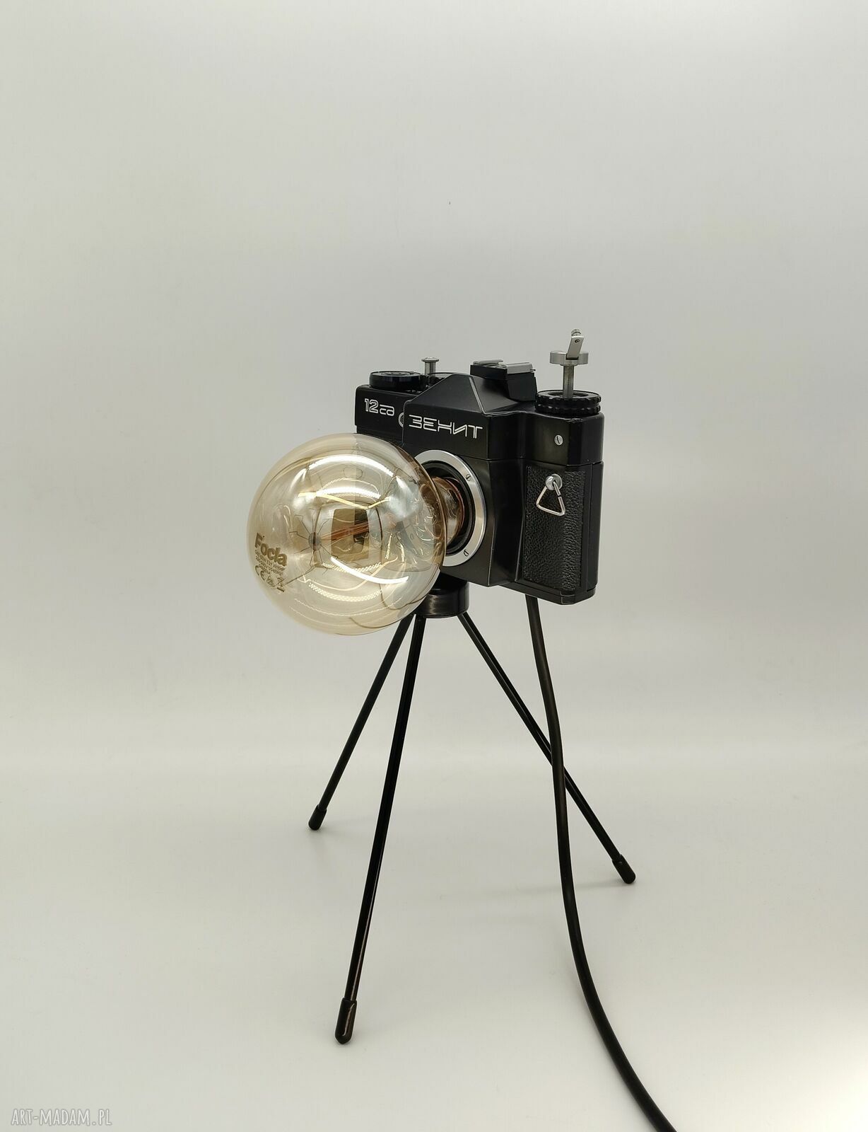 Lampka z aparatu fotograficznego - retro biurkowa, oryginalny prezent dla fotografki