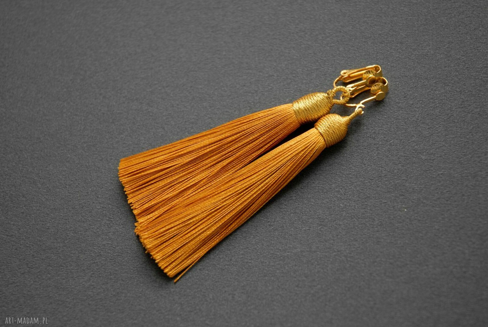 Złote kolczyki z chwostami - długie, eleganckie (ok. 8 cm)