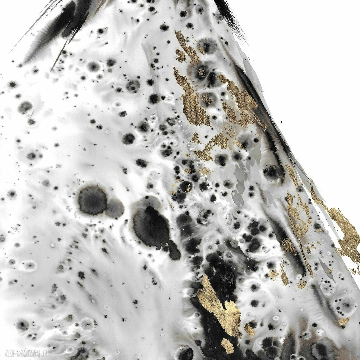Grafika z cyklu „Razem” malowana i złocona ręcznie - 75 x 52,5 cm