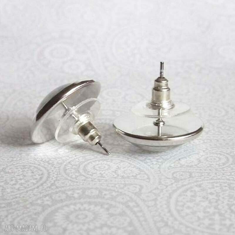 Kolczyki wkrętki z dmuchawcami - srebrne kółka 1,6 cm