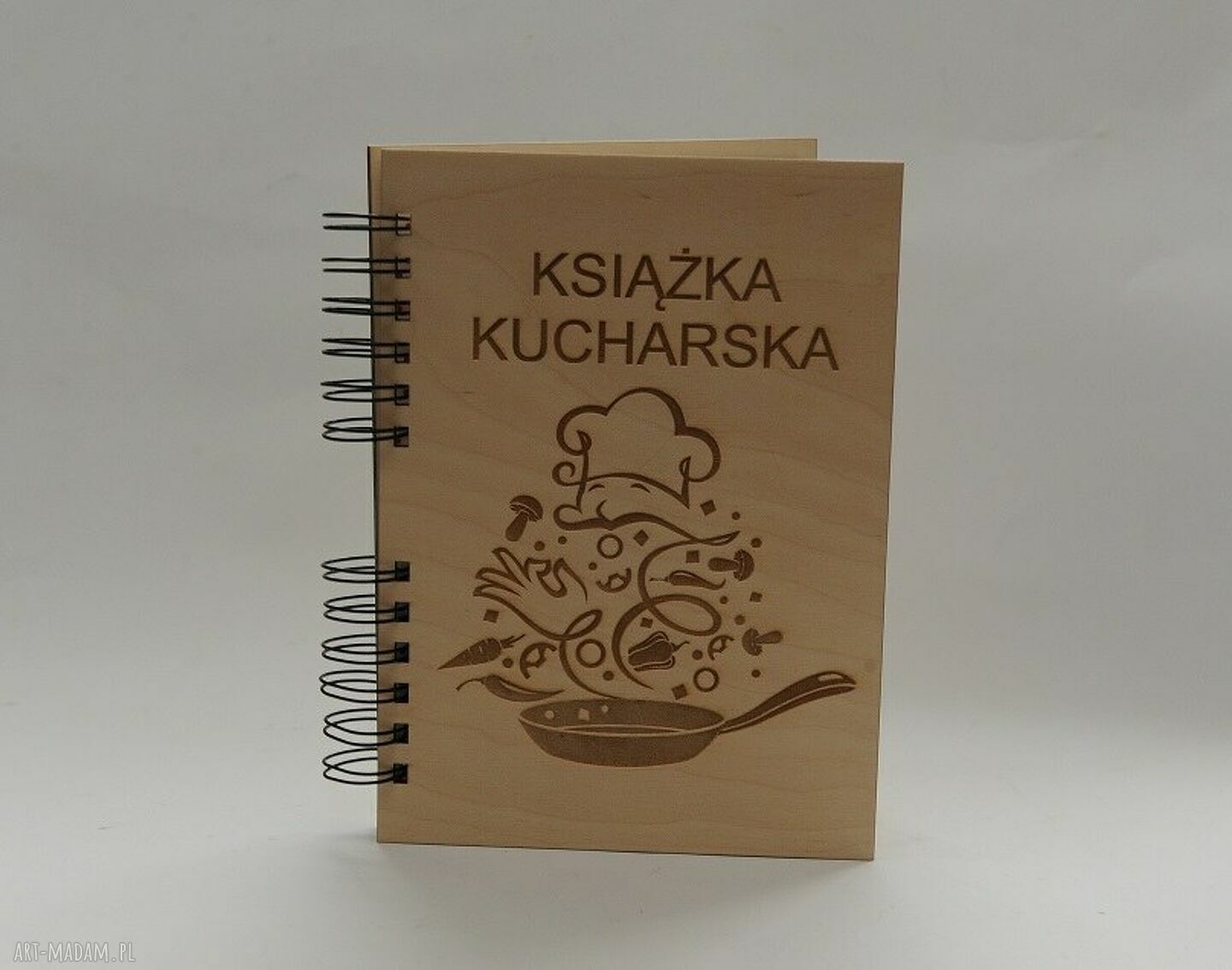 Przepiśnik A5 z drewnianą okładką - personalizowany scrapbooking
