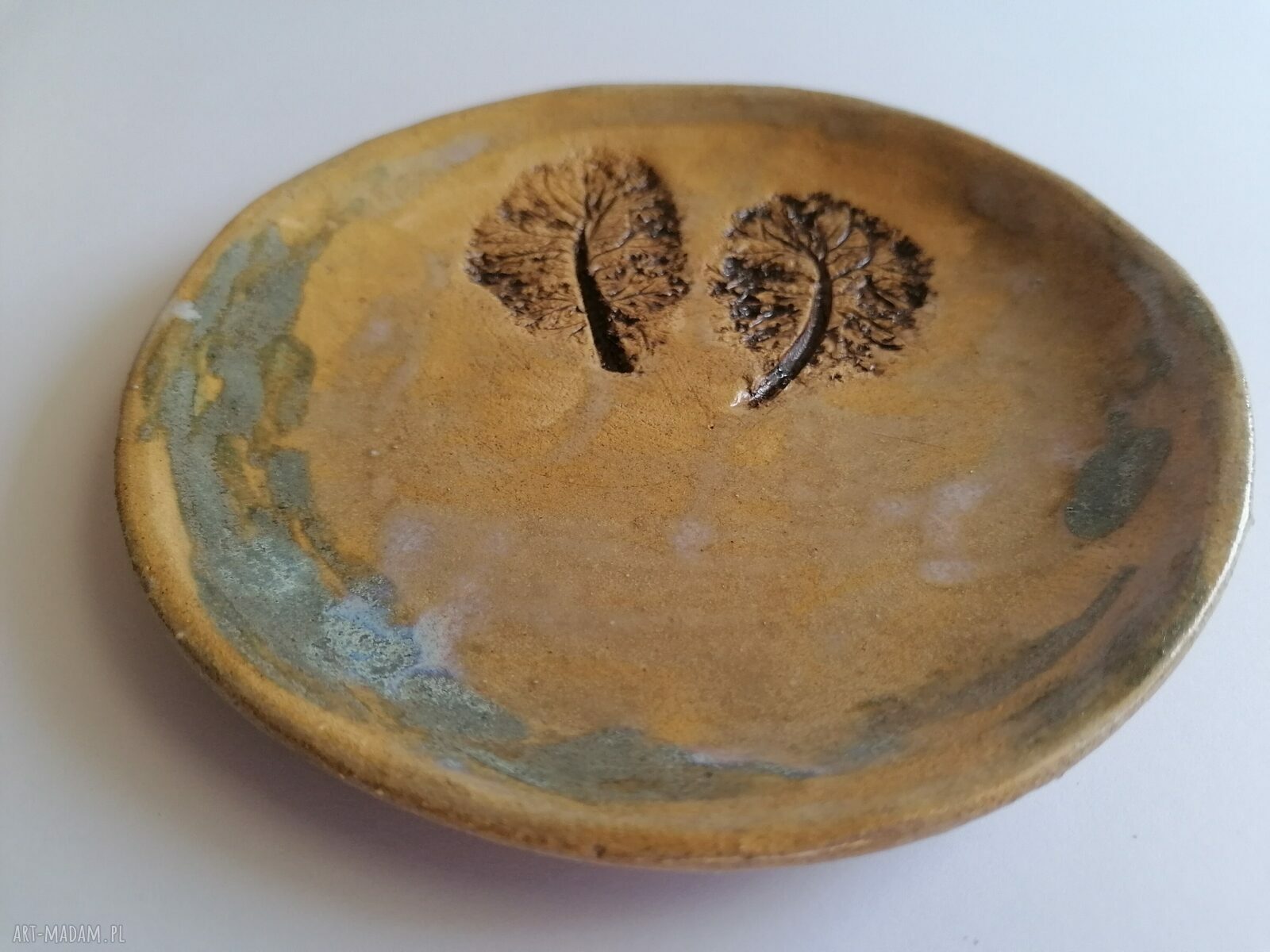 Filiżanka z drzewami do kawy - ceramiczny komplet rękodzieło od Eva Art
