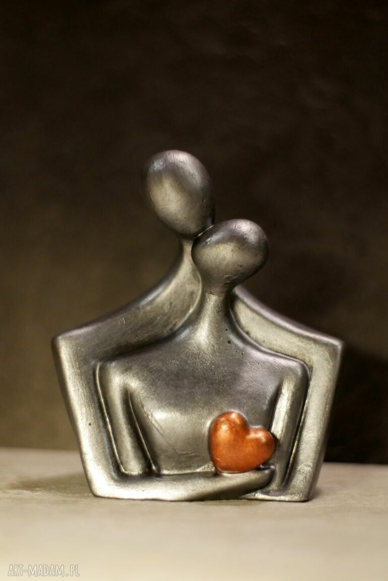 Rzeźba z gipsu Para Zakochanych - walentynkowa figurka 11 cm