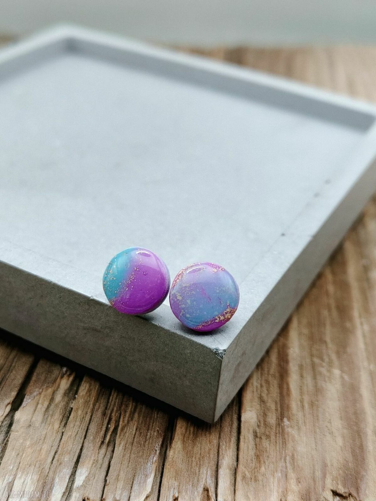 Aurora Pastel - kolczyki z glinki polimerowej na sztyftach