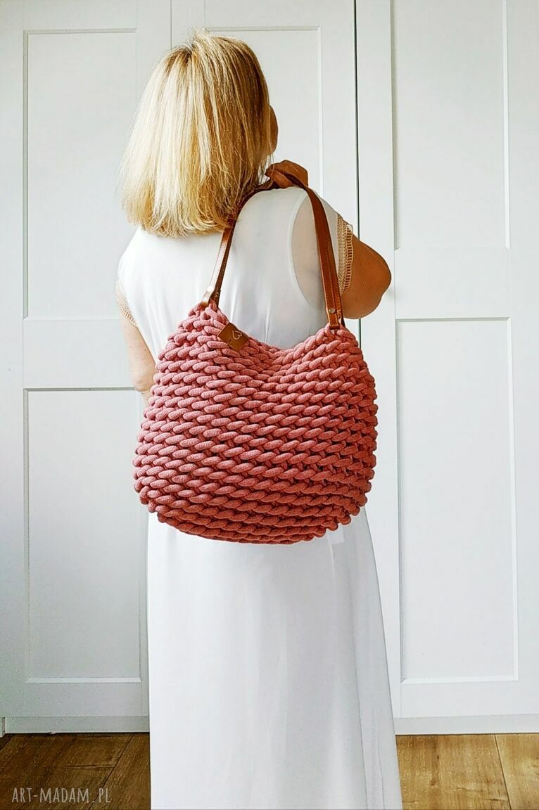 Torba worek z grubego sznurka Boho Weave Bag na ramię