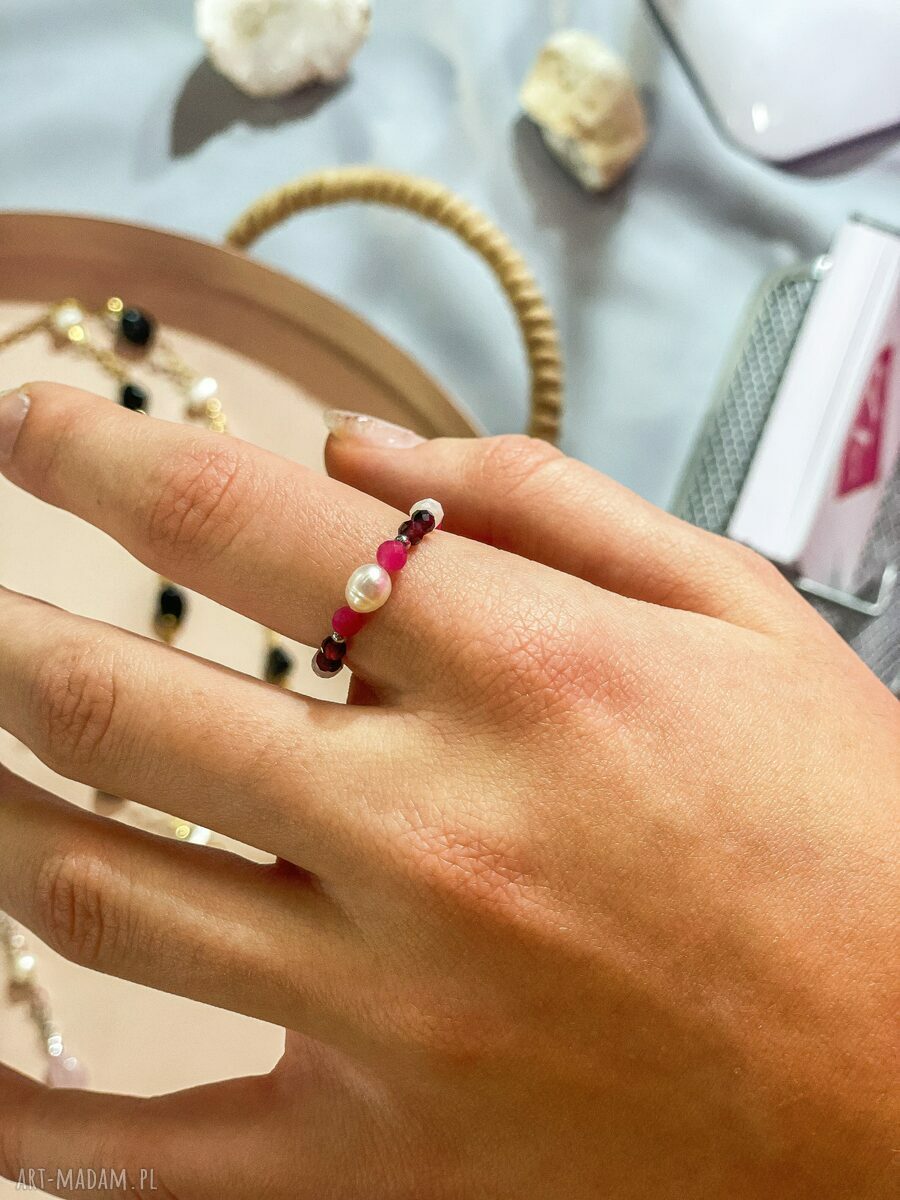 Pierścionek z kamieniami naturalnymi AP jewels - kolekcja Valentine