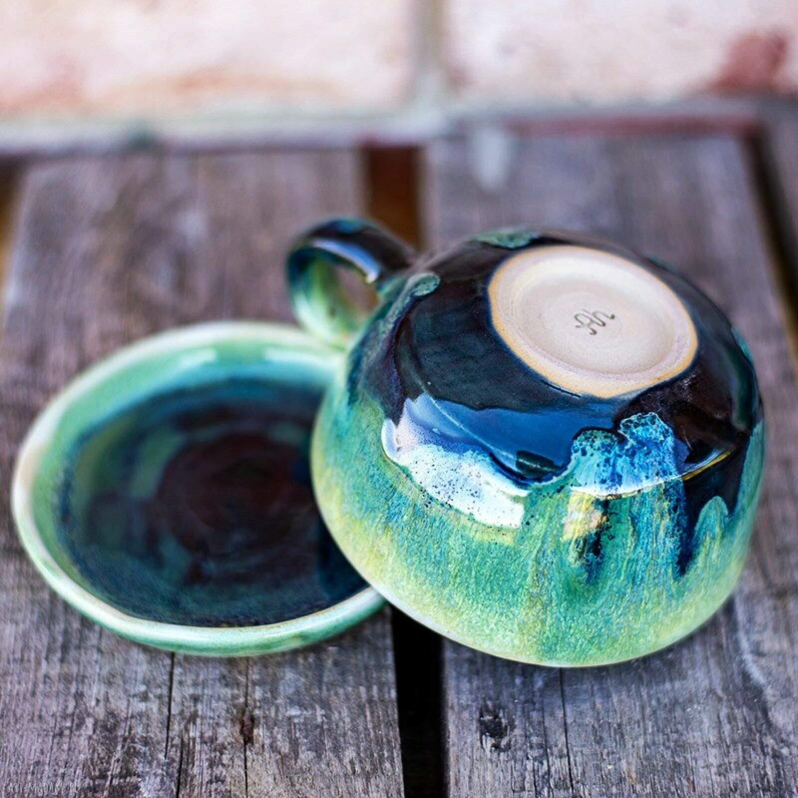 Ręcznie robiona filiżanka ceramiczna z koniem Rajgrass - prezent dla miłośniczki koni