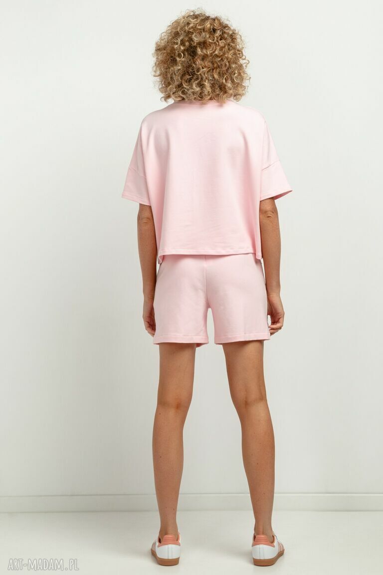 Bluza z krótkim rękawem T386 w kolorze jasnoróżowym - Tessita