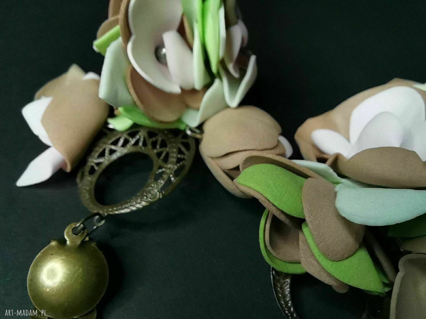 Klipsy z kwiatami - długie i lekkie boho (box x1)
