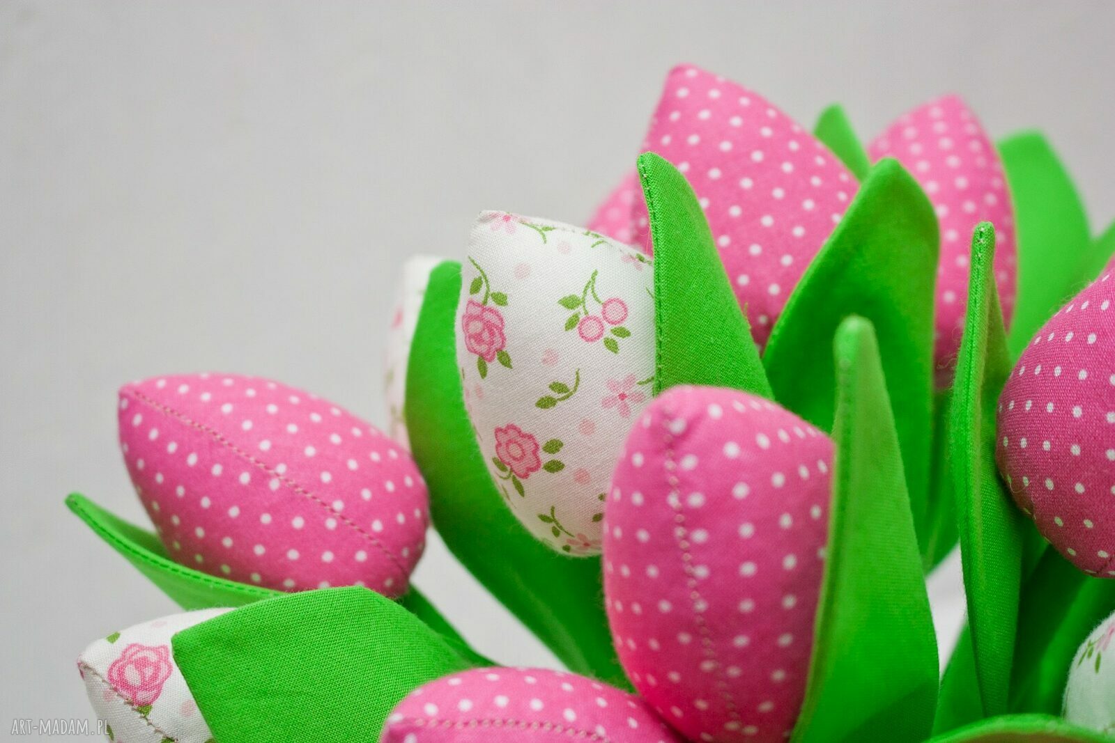 Tulipany z materiału bukiet tulipanów róż 9 sztuk