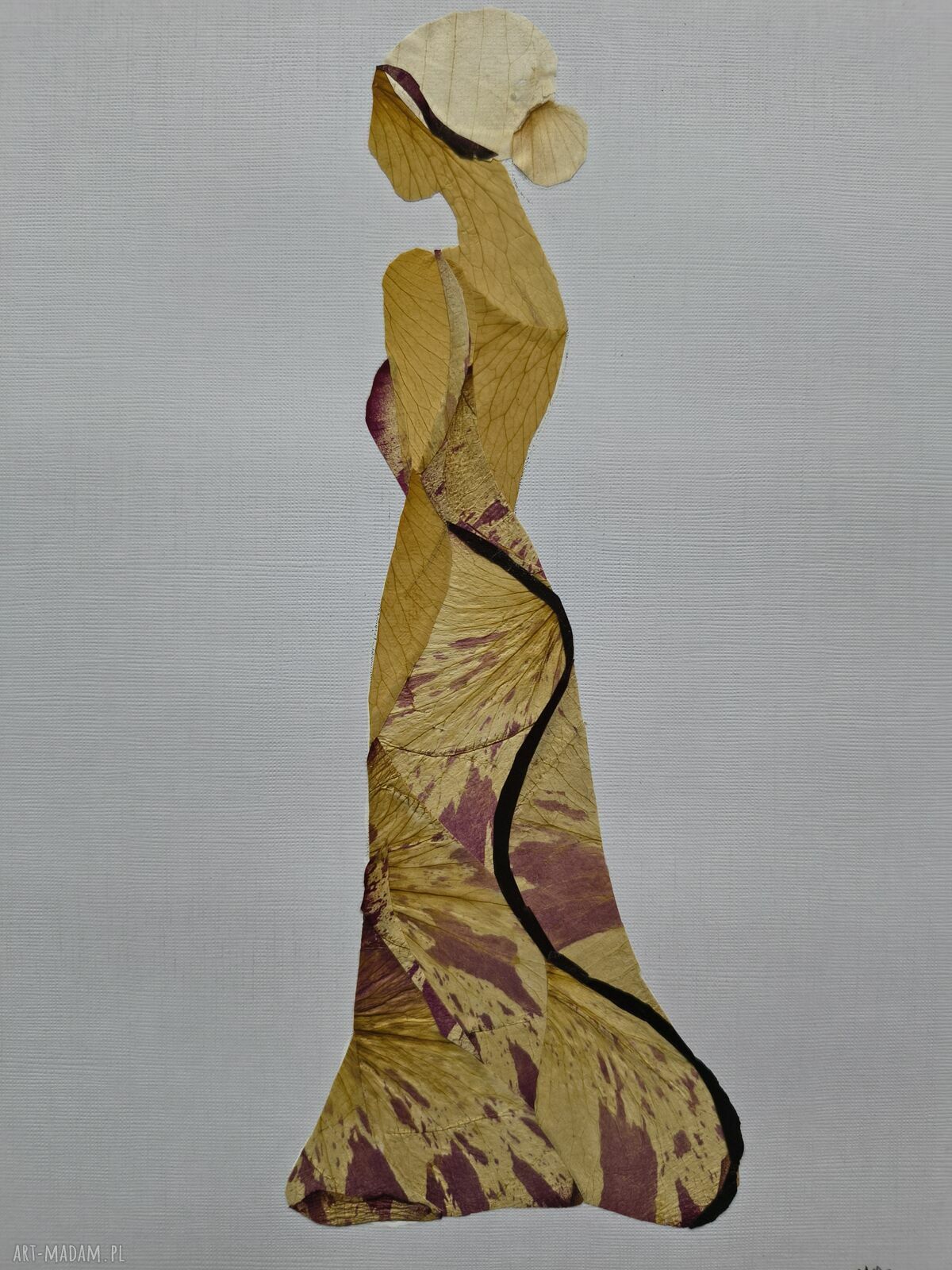 Z nutą elegancji - obraz botaniczny z suszonych kwiatów 21x30 cm