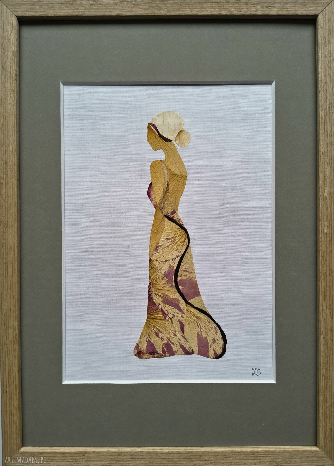 Z nutą elegancji - obraz botaniczny z suszonych kwiatów 21x30 cm