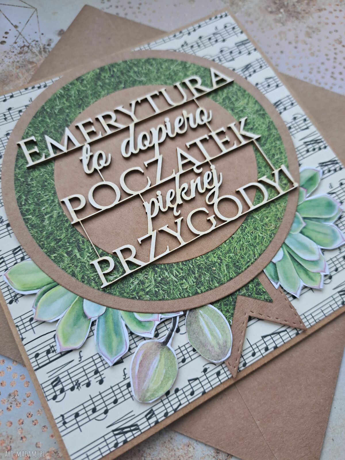 Kartka z okazji przejścia na emeryturę - w kopercie