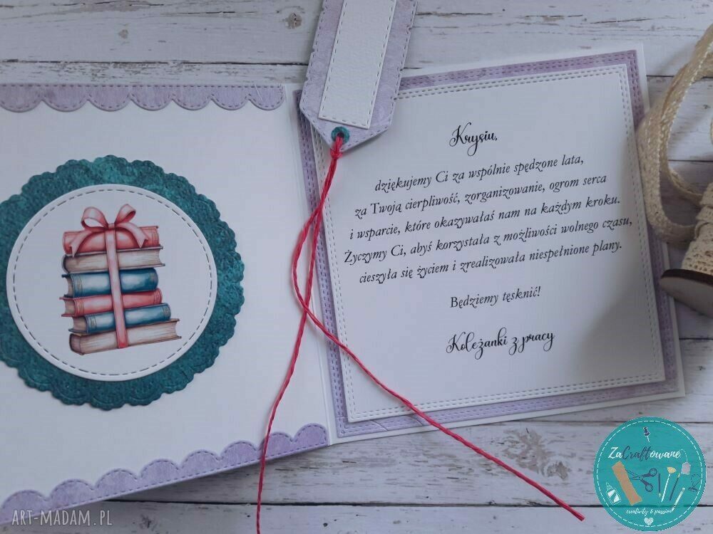 Kartka na emeryturę dla kobiety w wałkach - personalizacja