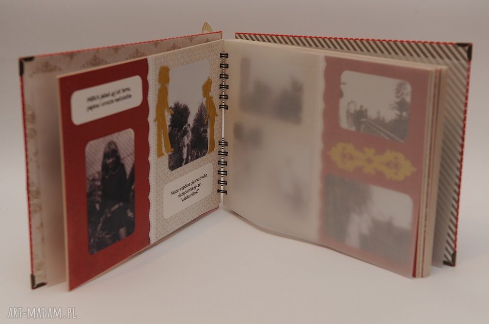 Album scrapbooking A4 z pergaminowymi przekładkami - ręcznie robiony
