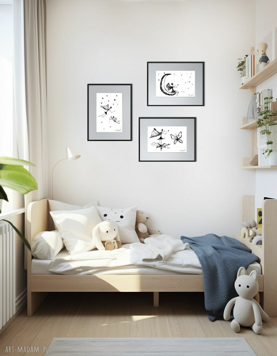 Czarno-biała grafika z ramą nr 118 - autorska dekoracja do nowoczesnych wnętrz