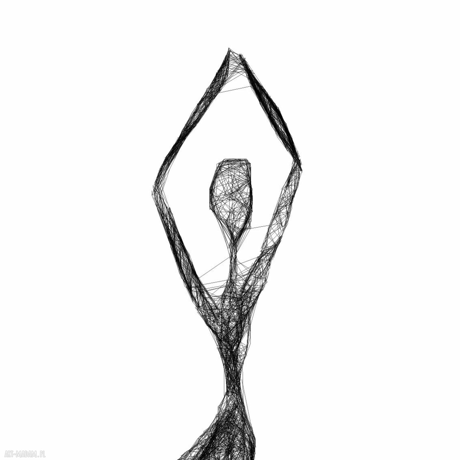 Grafika z ramą - Joga nr 146 w czerni i bieli - Maja Gajewska