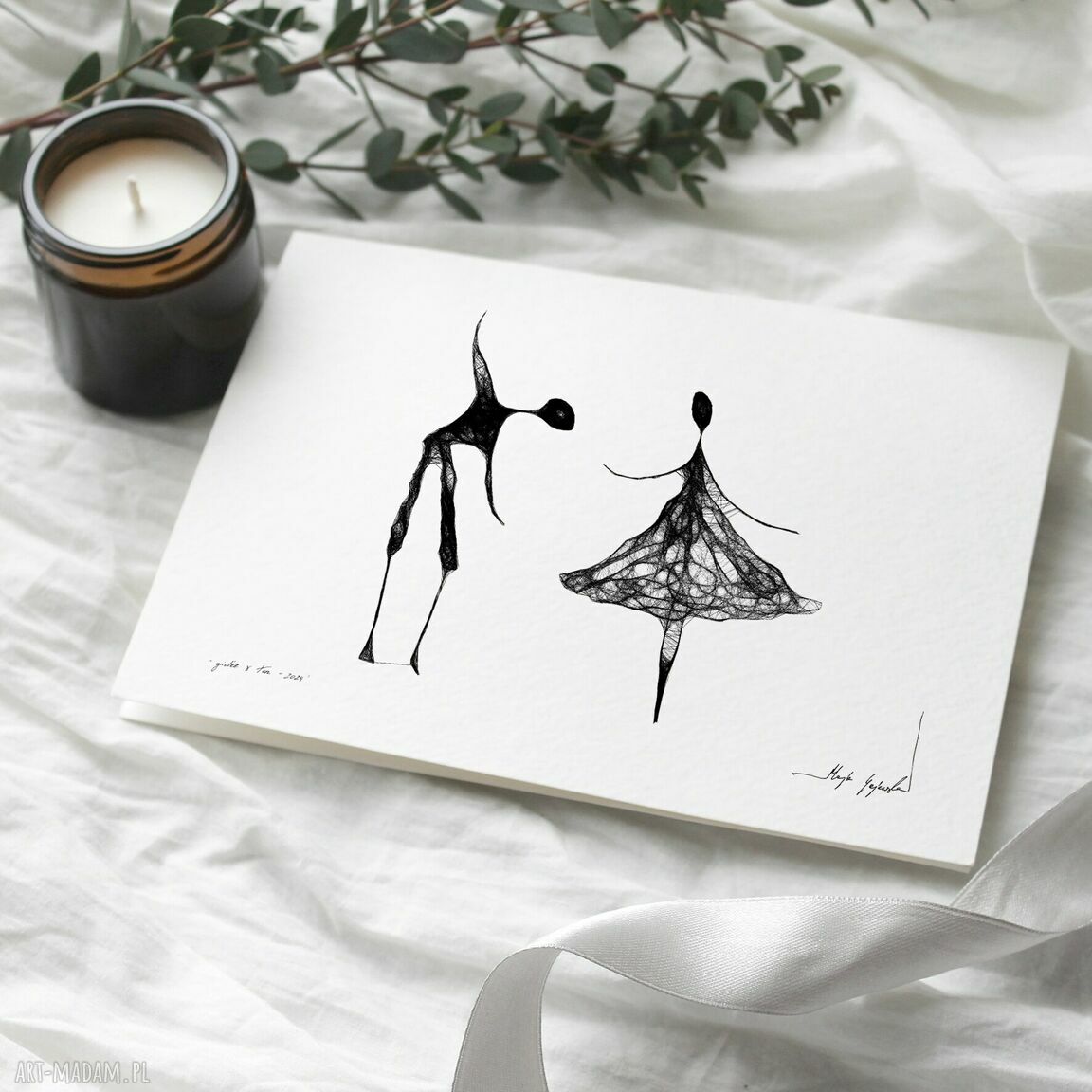 Zaproszenie do tańca - grafika z ramą 41x31 cm