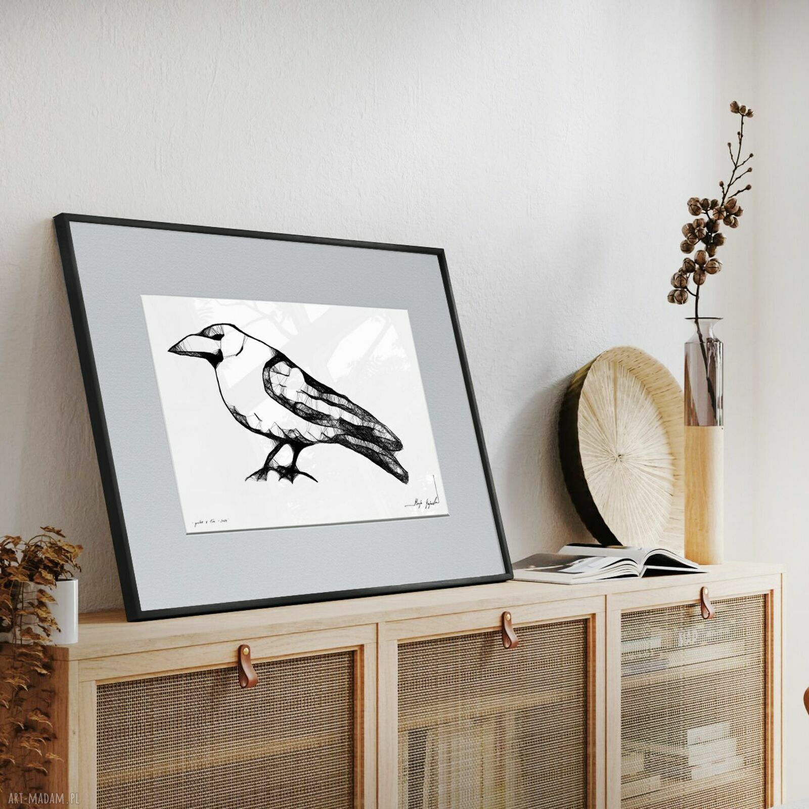 Grafika z ramą Kruk - nr 114