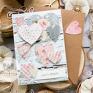 na walentynki scrapbooking kartki beżowe kartka z sercami, przestrzenna