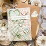 walentynkowa scrapbooking kartki zielone kartka z sercami, przestrzenna