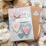 srebrne scrapbooking kartki na walentynki kartka z sercami, przestrzenna