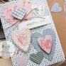 ręcznie wykonane scrapbooking kartki kartka na walentynki z sercami, przestrzenna