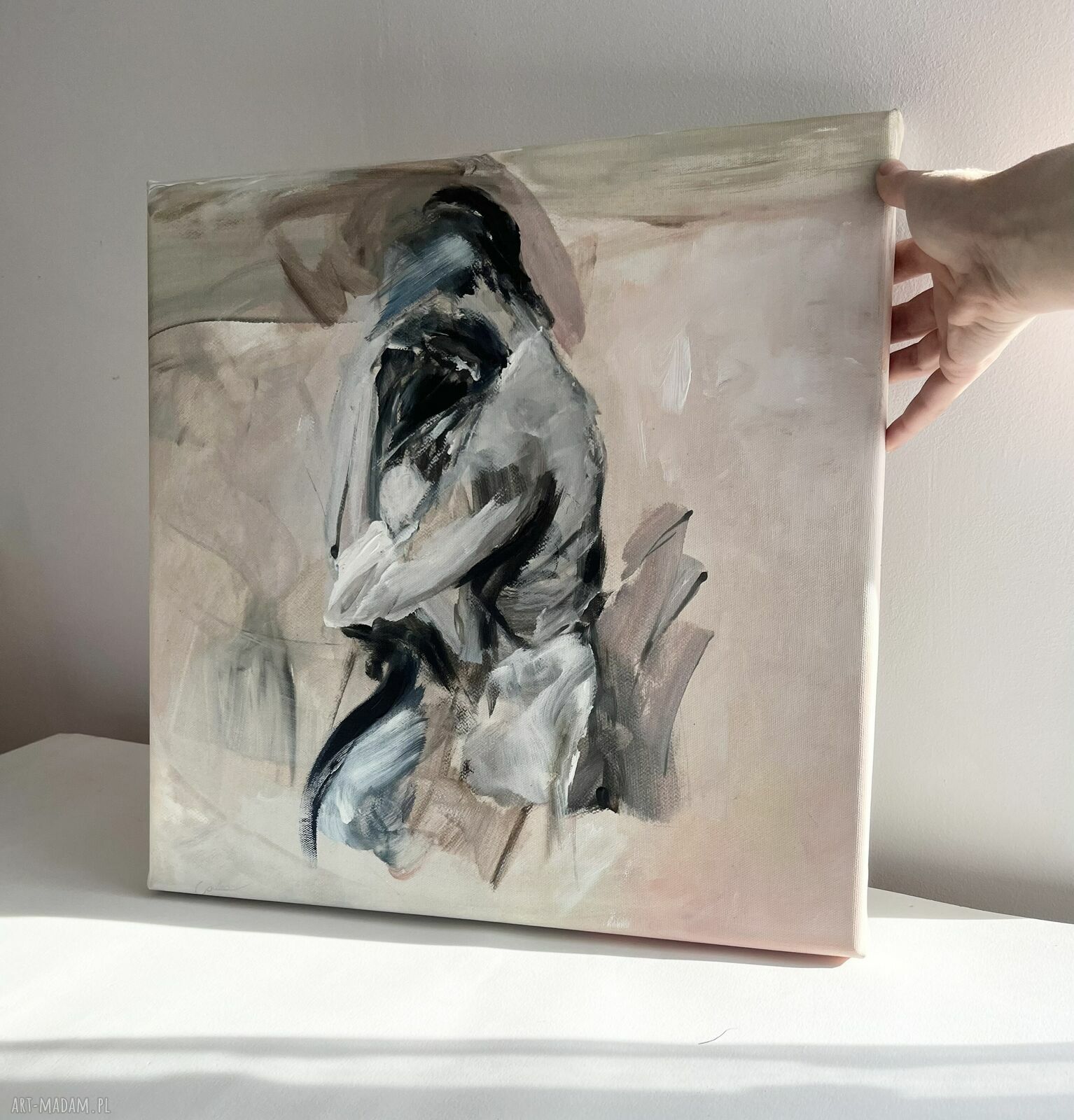Obraz 40x40 „Z Tobą” nad łóżko - romantyczny akcent do sypialni