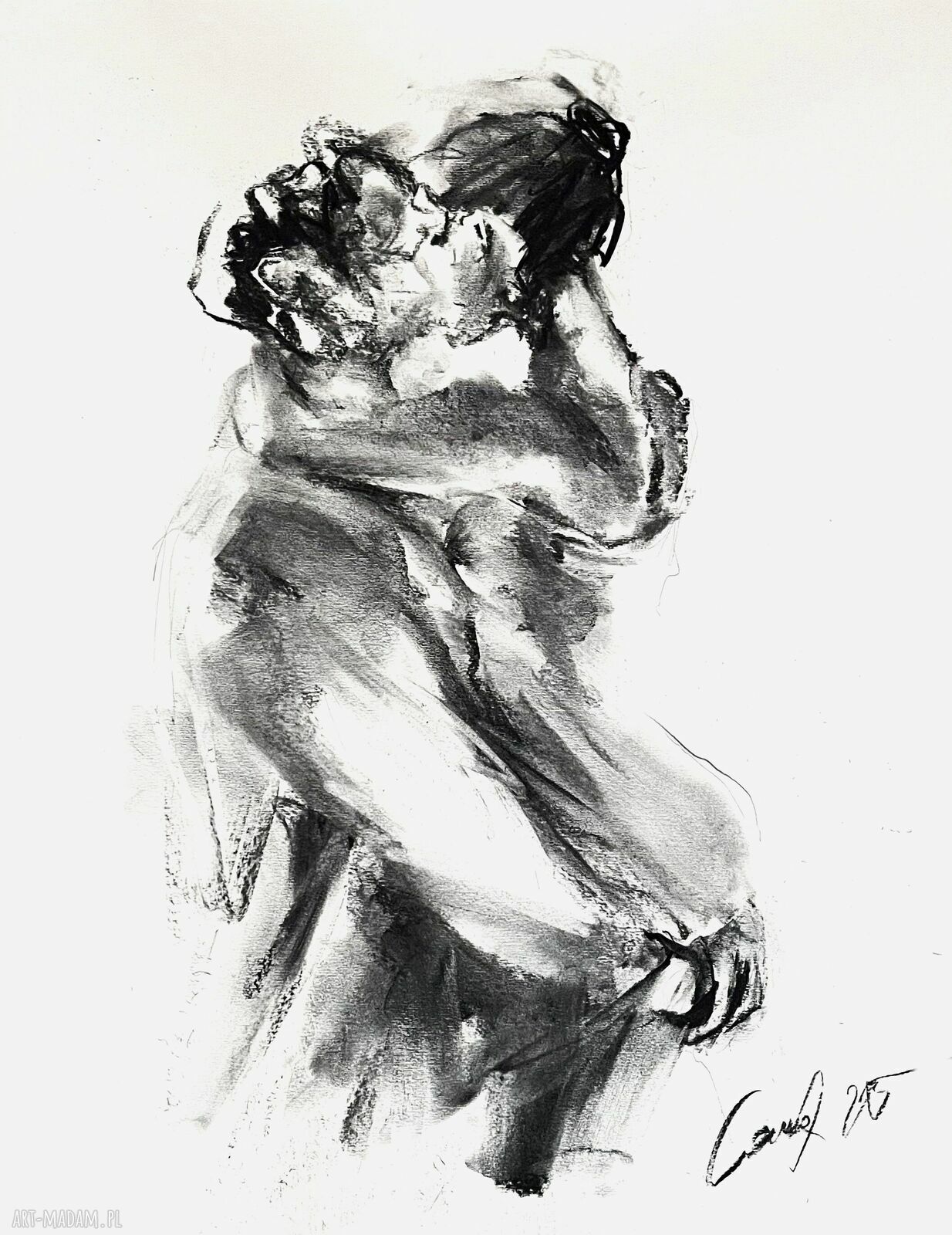 „Z Tobą” - obraz czarno-biały para kochanków 50x60