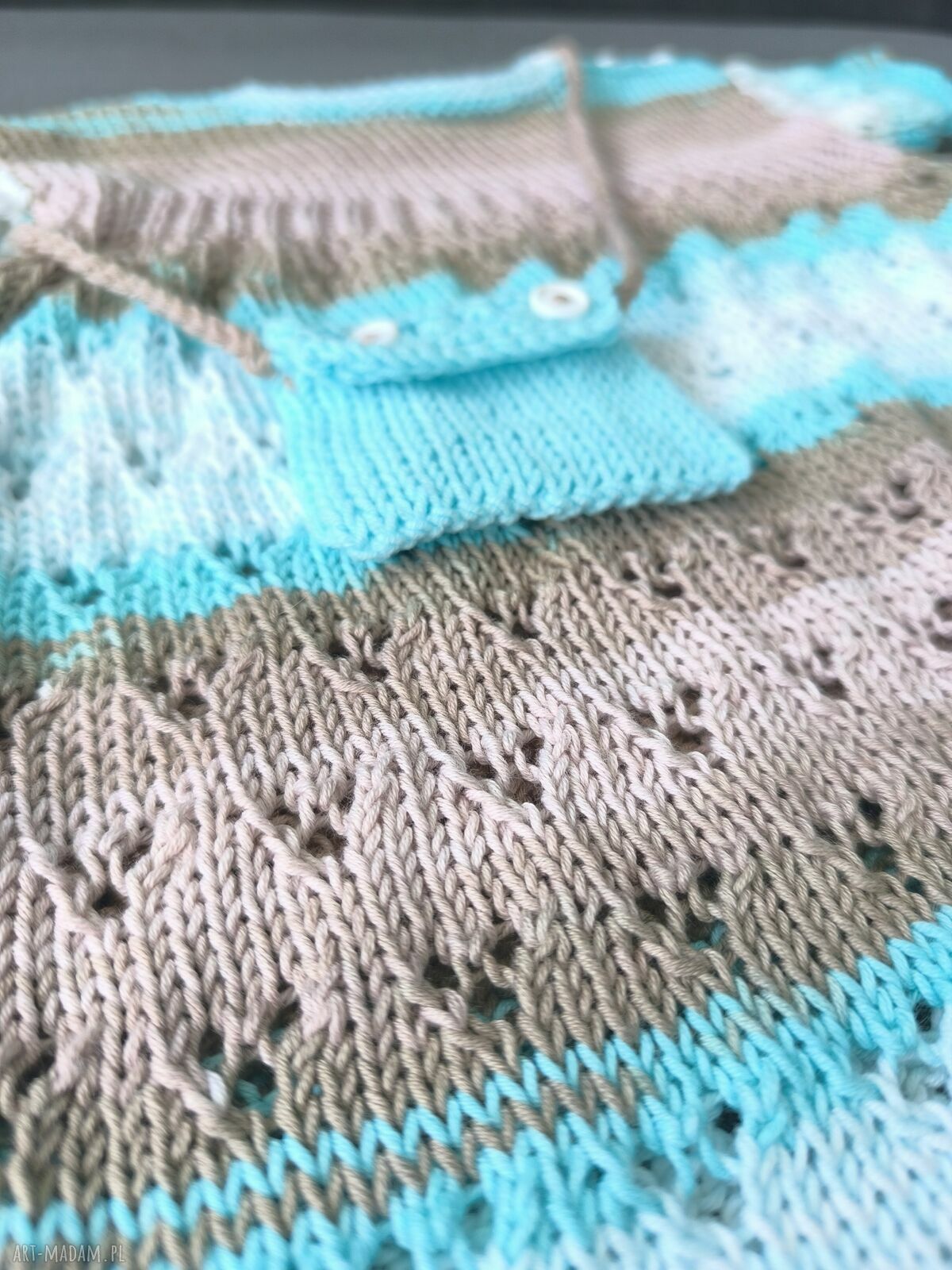 Sukienka niemowlęca 62/68 z bawełnianej melanż z torebeczką (handmade)