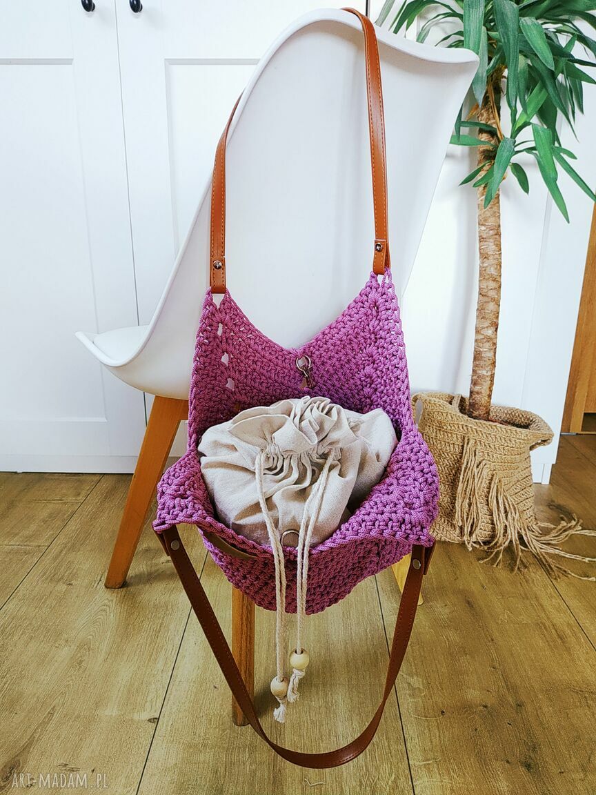 Tulip Bag - wodoodporna torba na ramię z poliestrowego sznurka 3 mm