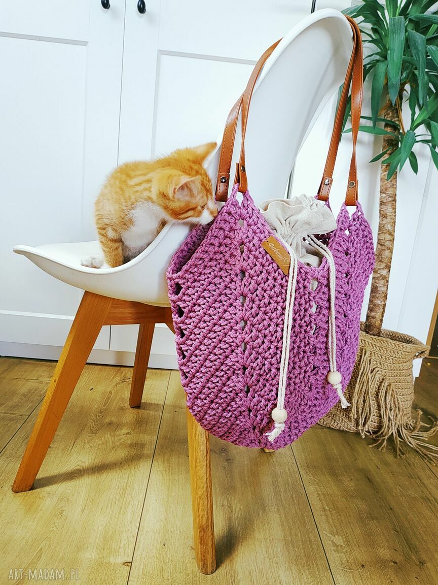Tulip Bag - wodoodporna torba na ramię z poliestrowego sznurka 3 mm