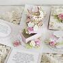 różowe scrapbooking kartki exploding box z wózeczkiem na chrzest -