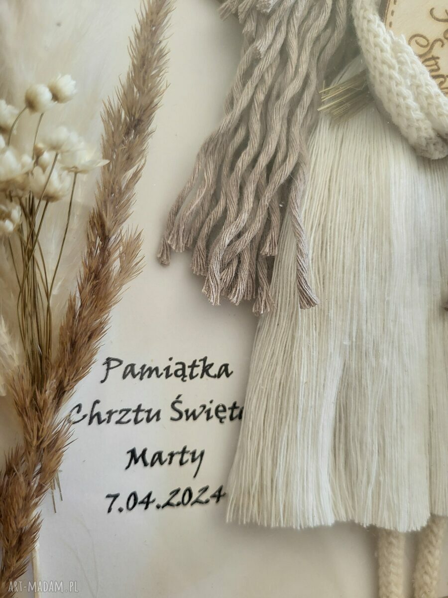 Aniołek za szkłem - personalizowana pamiątka na chrzest, komunię i inne okazje
