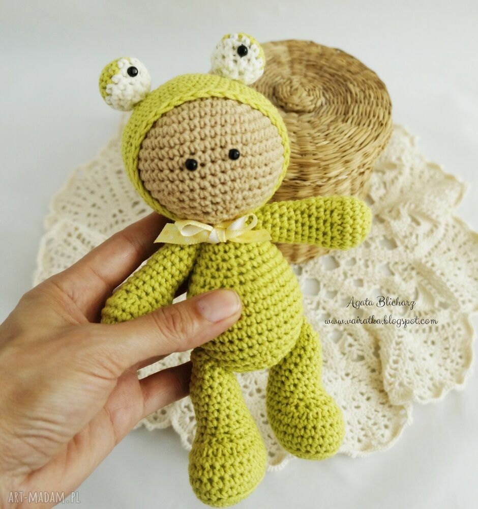 Przytulanka kapturku żabki maskotka zabawka lalka żabka