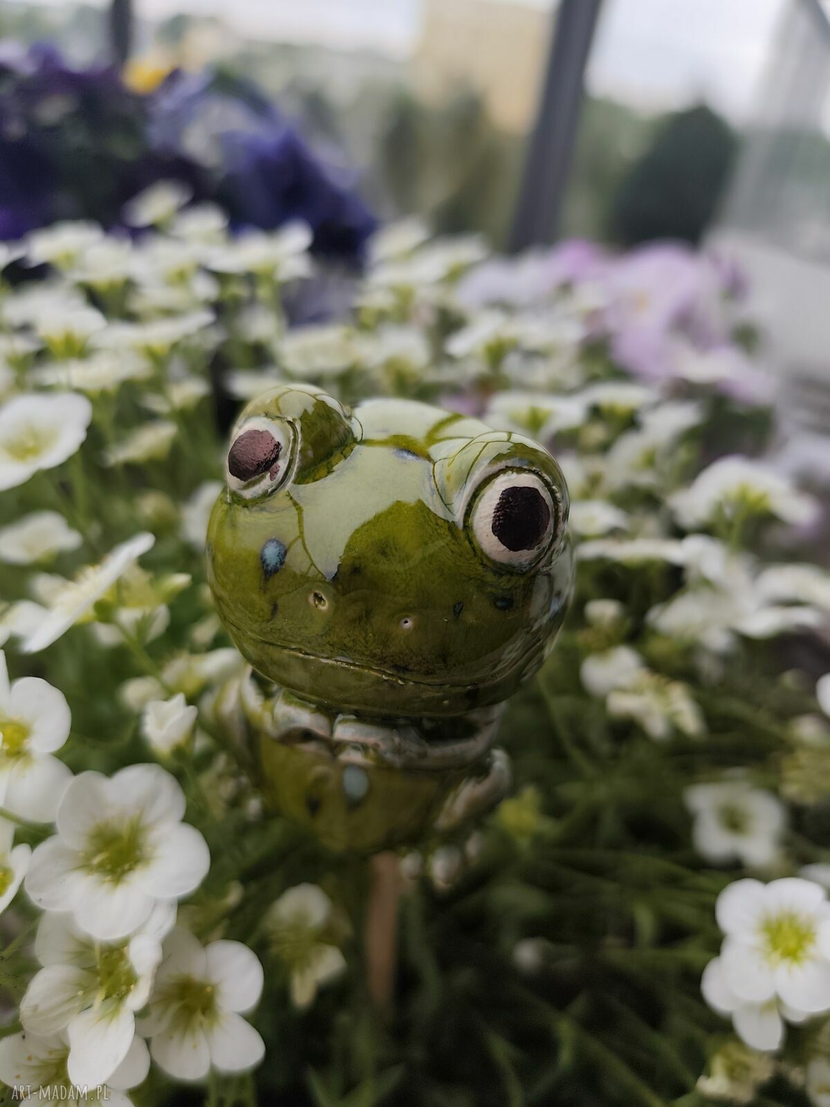 Żabka ceramiczna handmade - urocza ozdoba do ogrodu i na prezent