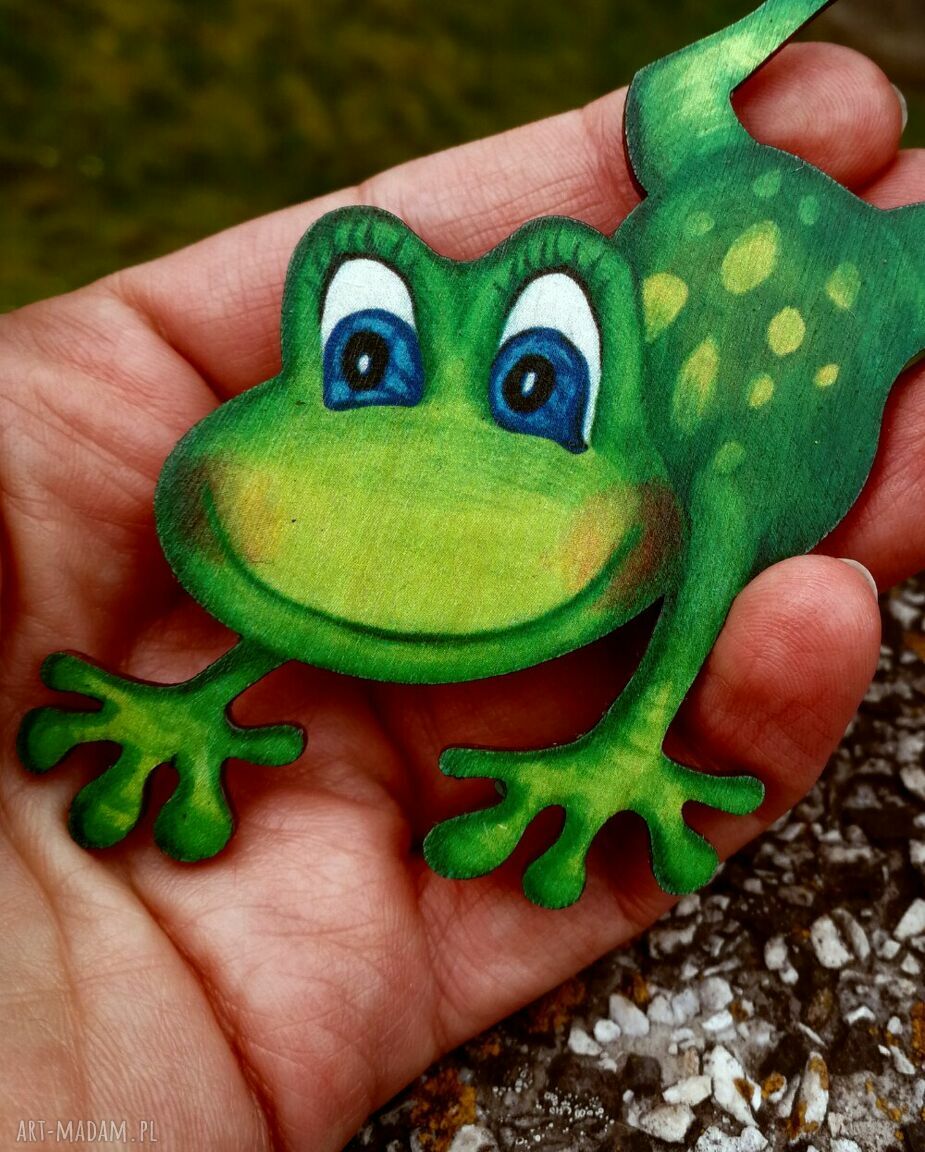 Żabka - magnes na lodówkę ze sklejki (handmade)