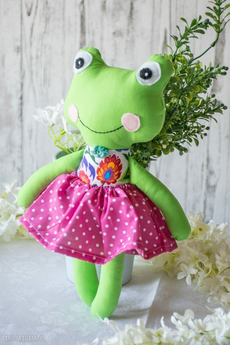Żabka mniejsza Gabrysia - przytulanka folk 33 cm