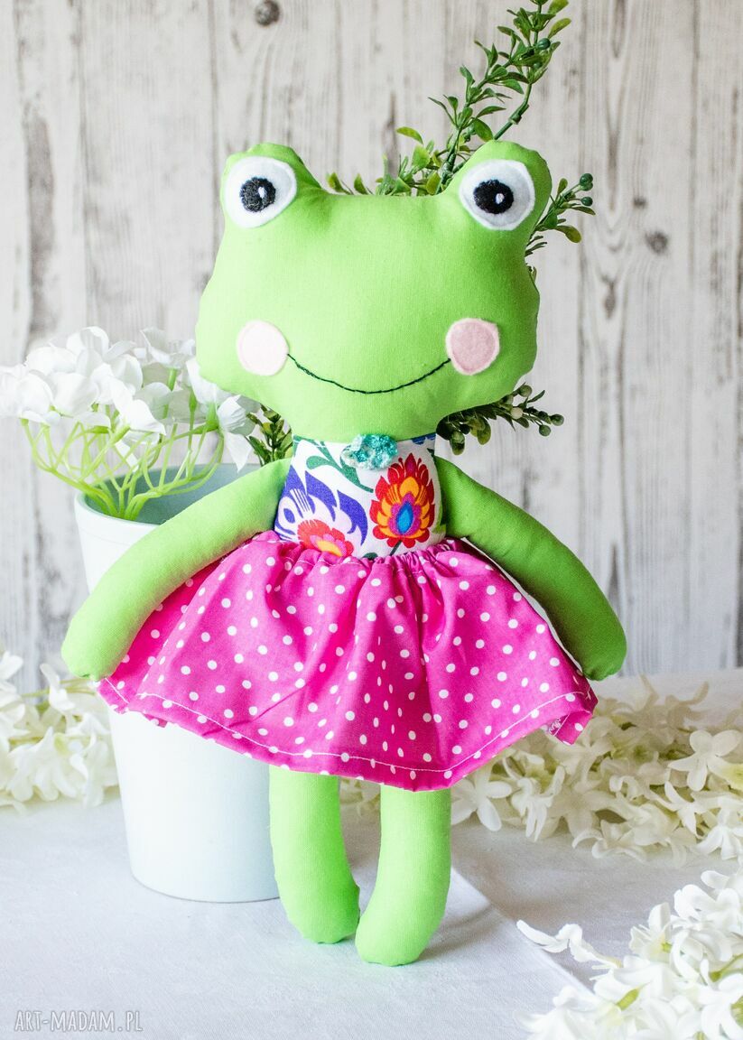 Żabka mniejsza Gabrysia - przytulanka folk 33 cm