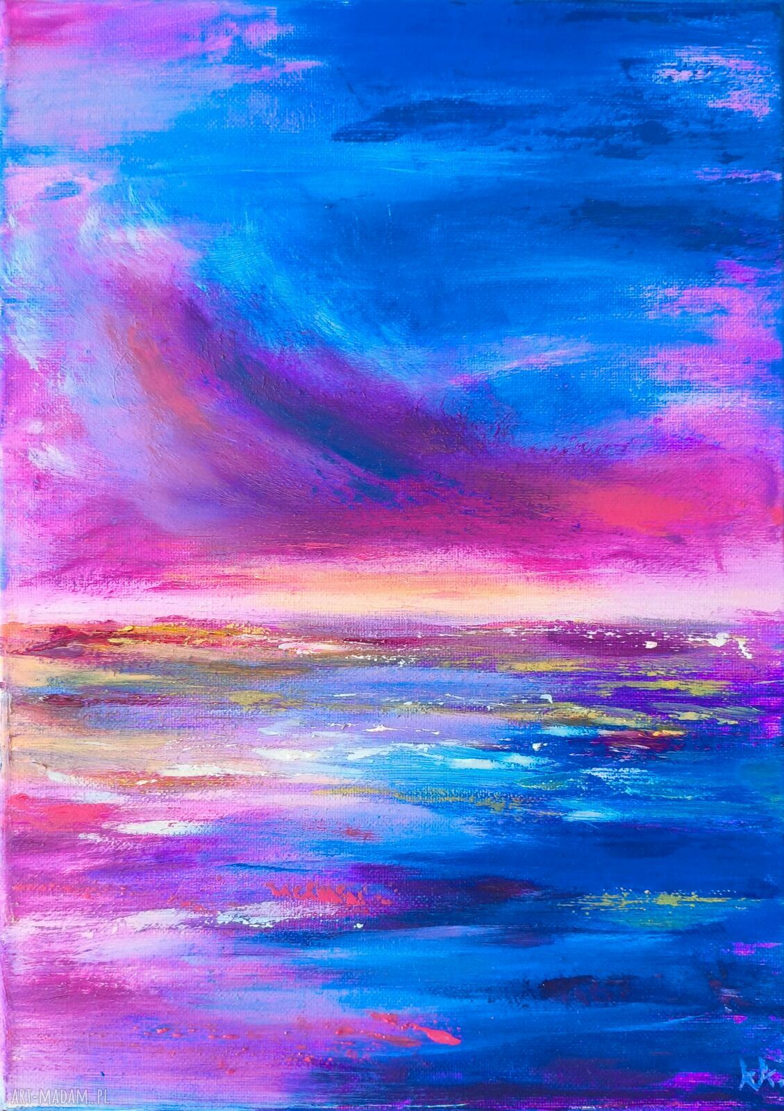 Dyptyk 'Zachód słońca' - zestaw 2 obrazów olejnych 35x50