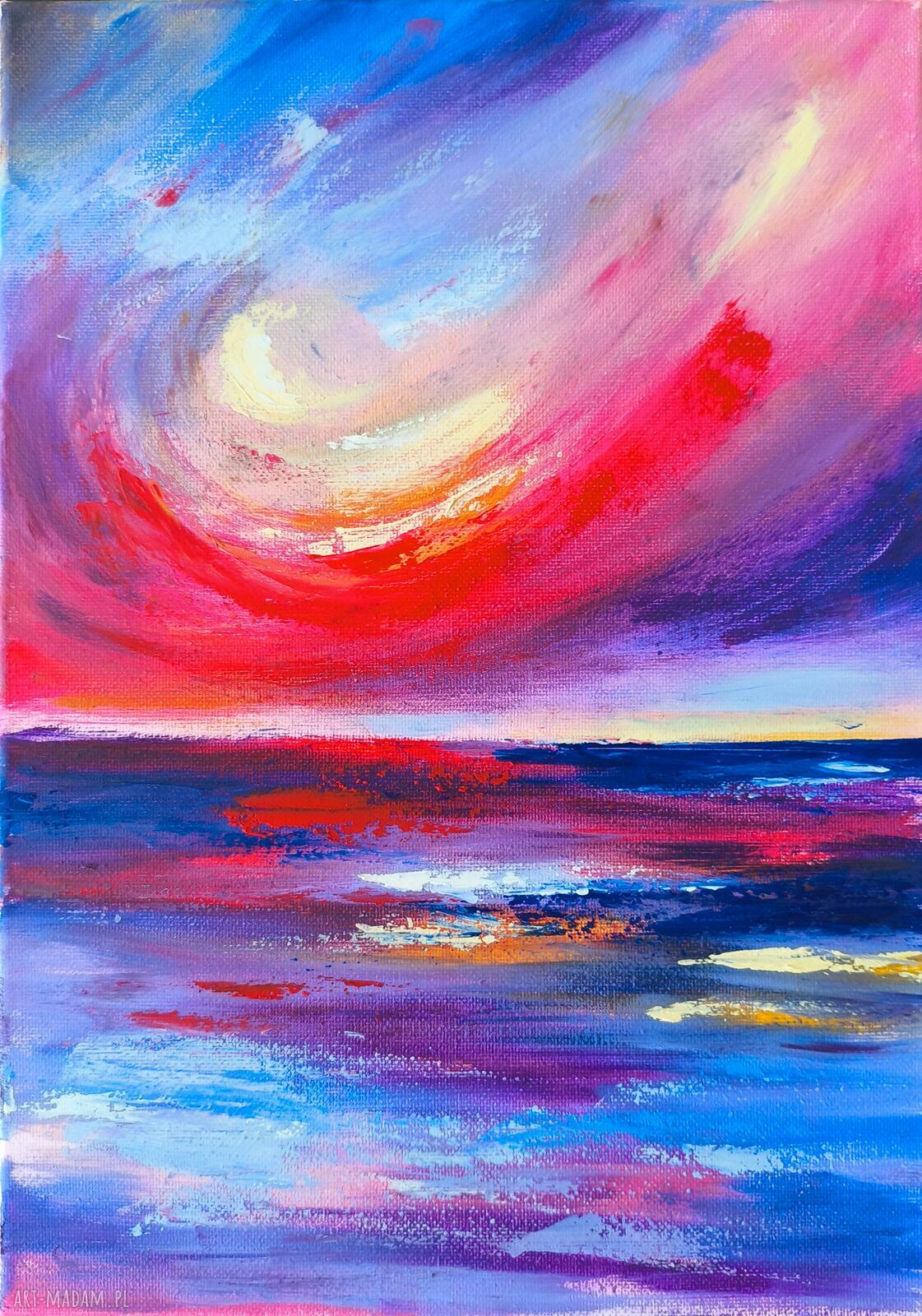 Dyptyk 'Zachód słońca' - zestaw 2 obrazów olejnych 35x50