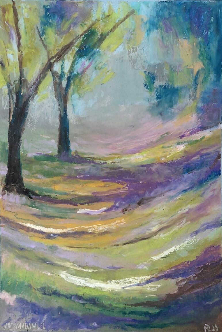 Zaczarowany ogród - rysunek A4 pastelami olejnymi