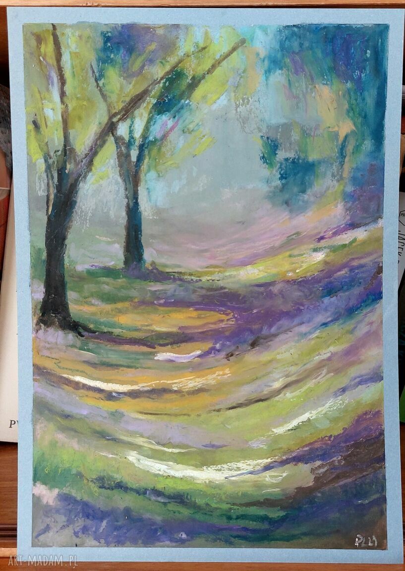 Zaczarowany ogród - rysunek A4 pastelami olejnymi