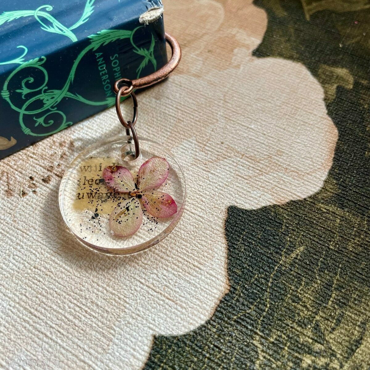 Zaczytana Hortensja zakładka na Dzień Nauczyciela handmade