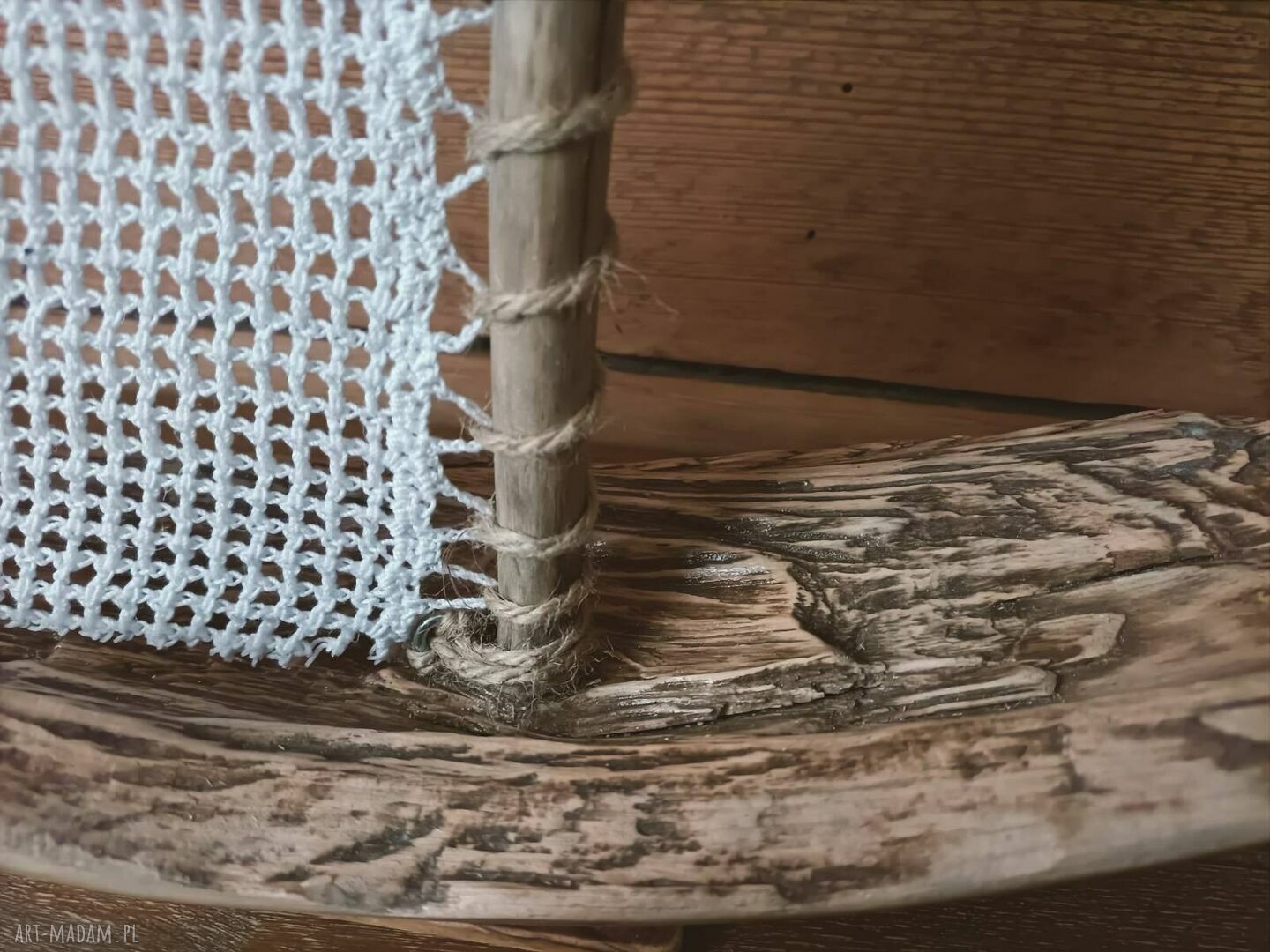 Żaglowiec drewniany z drewna z morza - morska dekoracja handmade