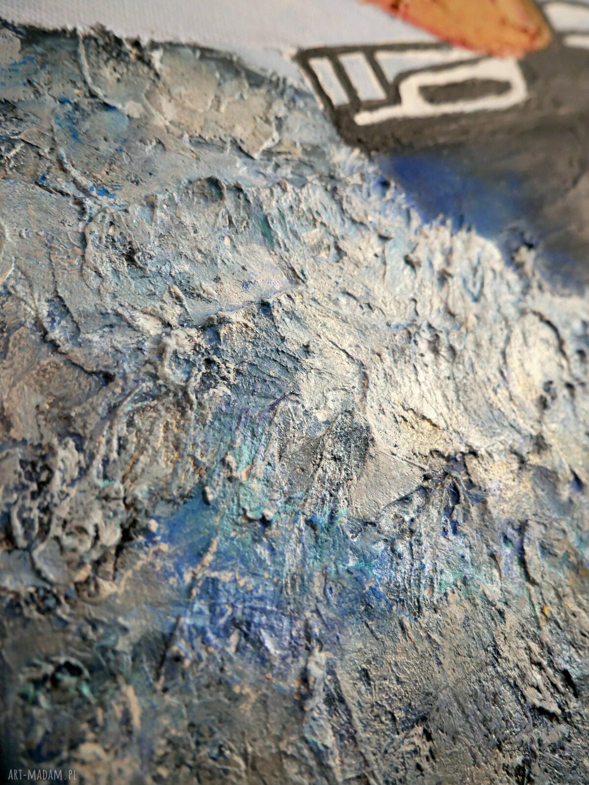 Żaglówka - obraz akrylowy 30x40 cm z fakturą i metalicznym woskiem