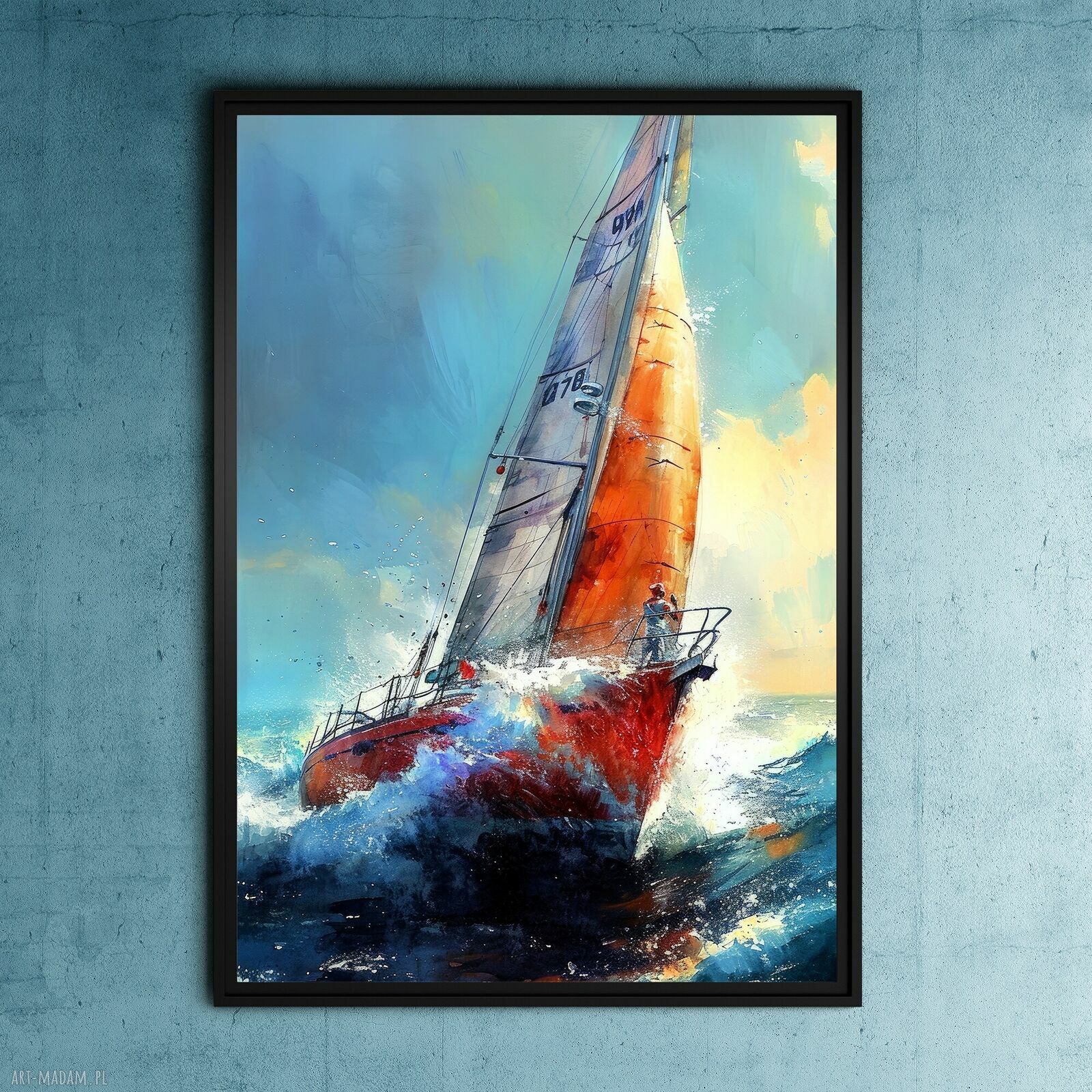 Żaglówki 2 - grafika na plakacie A3 29,7 cm x 42 cm